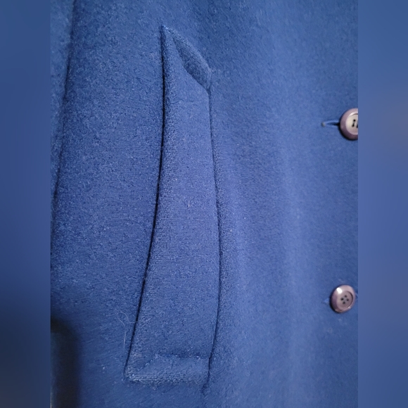 Royal Blue Long Winter Wool Coat - Picture 9 of 11
